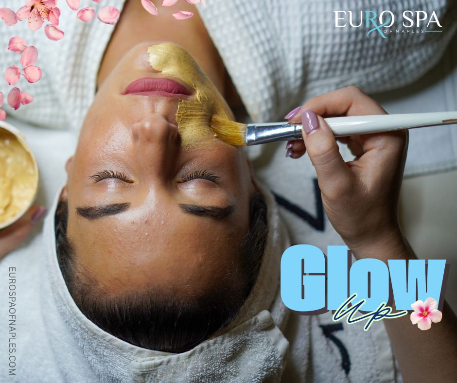 Skincare products on champagne silk